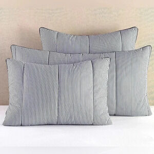 Pillow Case Black & White Striped Percale Sham-NEW-Pottery Barn Standard